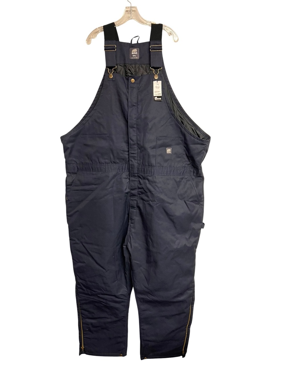 New Mens‎ Berne Heritage Twill Insulated  Workwear Bib Overalls Navy Blue 5XL